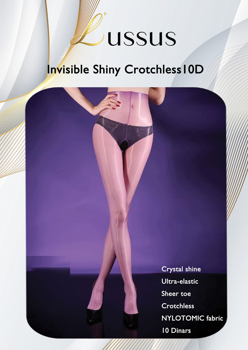 TIGHTS Invisible Shiny Crotchless 10D