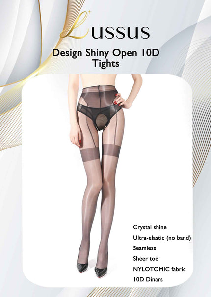 TIGHTS Design Shiny Crotchless 10 Deniers